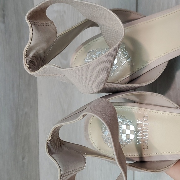 Vince Camuto Women Citriana Leather Blush Ankle Strap Block Heels shoes sz 11M - Picture 6 of 12